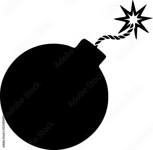 bomb with burning fuse