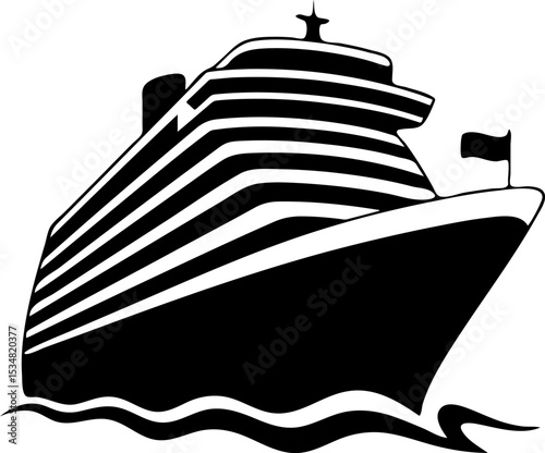 Cruise Ship silhouette vector