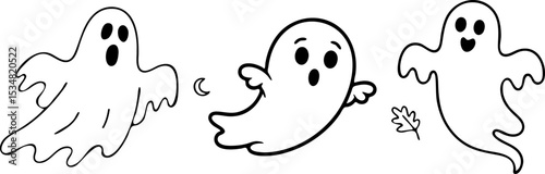Cute Cartoon Ghosts