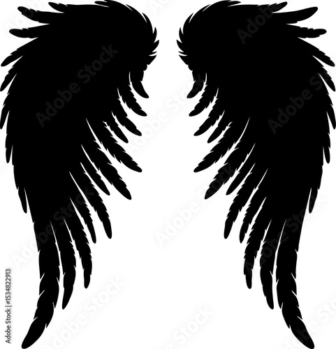 Black Angel Wings Vector Art