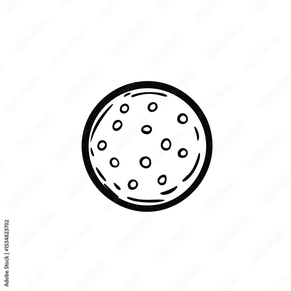 Obraz premium HandDrawn Black and White Circle with Dots Inside for Various Creative Purposes