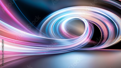A vibrant swirl of colorful light trails creating a mesmerizing abstract pattern, perfect for backgrounds or creative design projects.