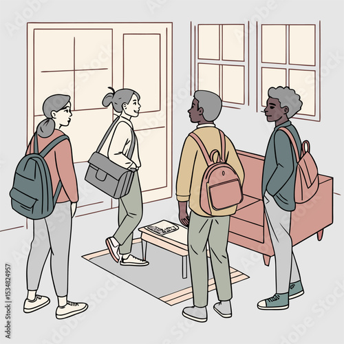 Students Socializing Indoors