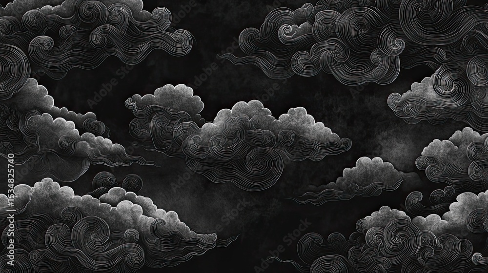 Dark stylized clouds Dark stylized clouds
