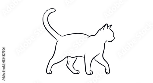 Playful White Cat Walking Gracefully Against A Clean Background Showcasing Its Elegance
