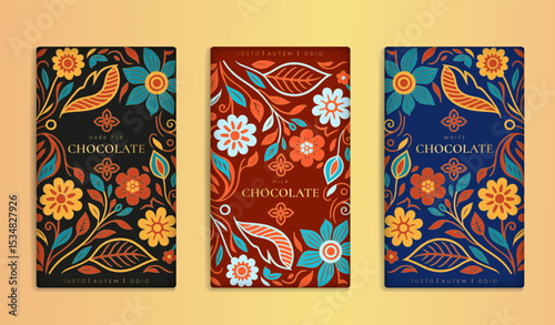 Luxury packaging design of chocolate bars. Vintage vector ornament template. Elegant, classic elements. Great for food, drink and other package types. Can be used for background and wallpaper.