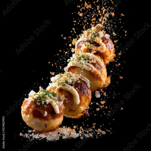 A Lively Tumble Of Hot Takoyaki Balls