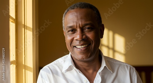 Portrait of a Smiling Man Near Window