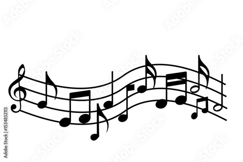 Musical notes set silhouette vector