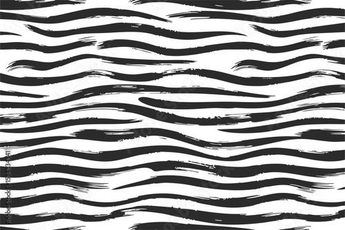 Black and white brush stroke wave pattern background vector illustration for design and decoration use 
