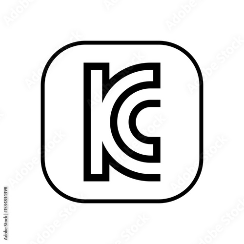 KC MARK ICON VECTOR SIGN LOGO STAMP BLACK-BLUE