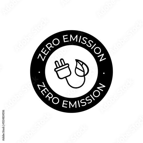 Zero Emission Icon Vector Black