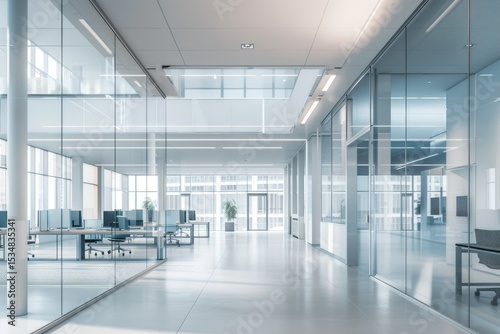 Flawless Visual of Panoramic Interior View of Modern Office Building