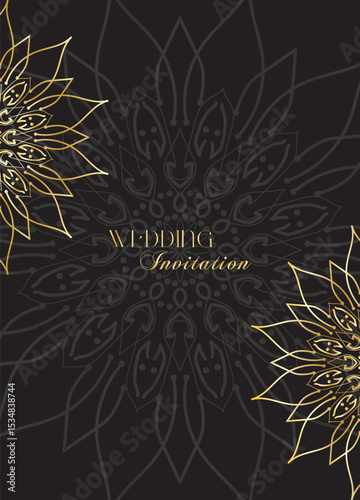The Gold Mandala Wedding Iinvitation Card