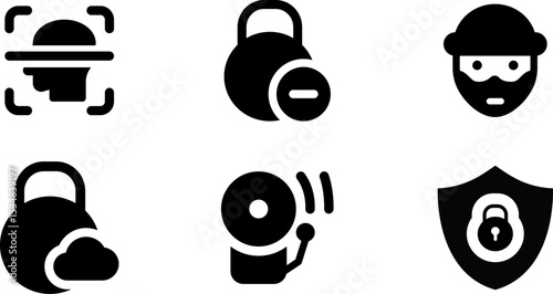 Modern  Rounded Filled Web Apps Security Icon Set