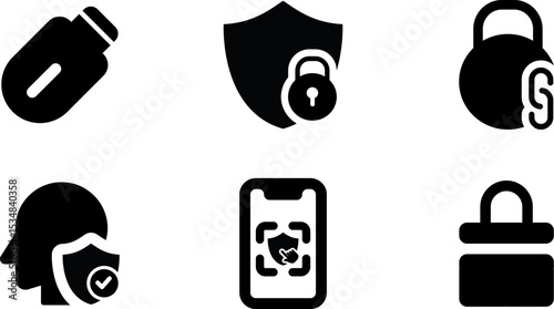 Modern  Rounded Filled Web Apps Security Icon Set