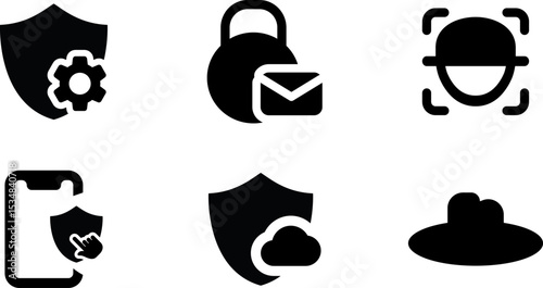 Modern  Rounded Filled Web Apps Security Icon Set