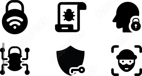 Modern  Rounded Filled Web Apps Security Icon Set