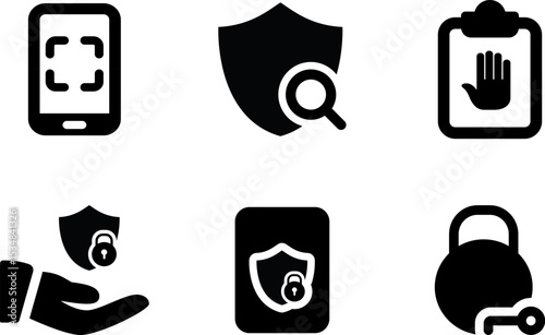Modern  Rounded Filled Web Apps Security Icon Set
