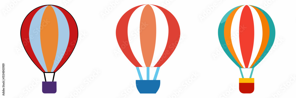 Fototapeta premium hot air balloon clipart icon design