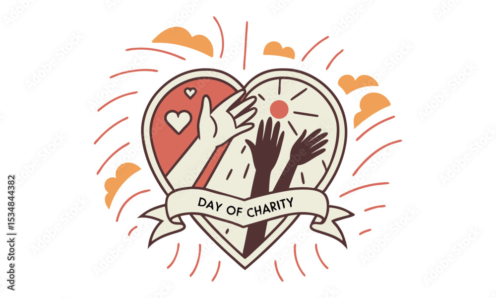 Obraz premium International Day of Charity. Vector Illustration for International Day of Charity on September 5th with a Donation Package.