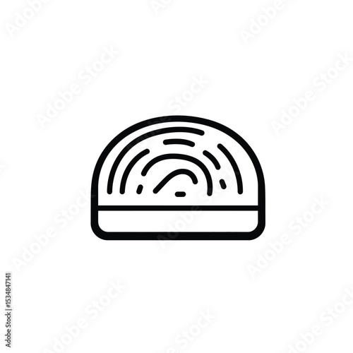 Minimalist Black Line Art Illustration of a Moong Dal Halwa Dessert Item Dish