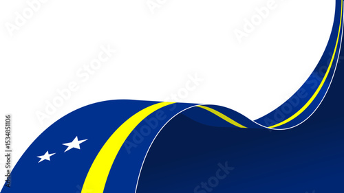 waving curacao flag background with copy space for text. curacao national day banner