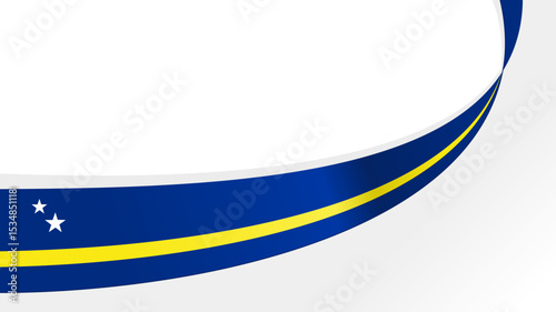 waving curacao flag ribbon background with copy space for text. curacao national day