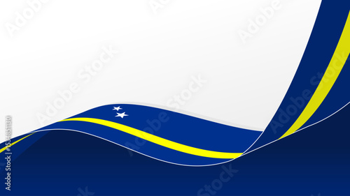 waving curacao flag background with copy space for text. curacao national day