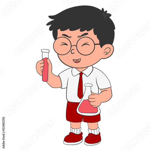 scientist in laboratory School Kids Illustration 