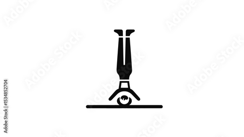 Handstand Icon: Minimalist Gymnast Silhouette on White Background