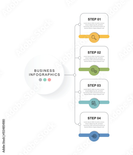 Infographic 4 options design elements for your business data. Vector Illustration