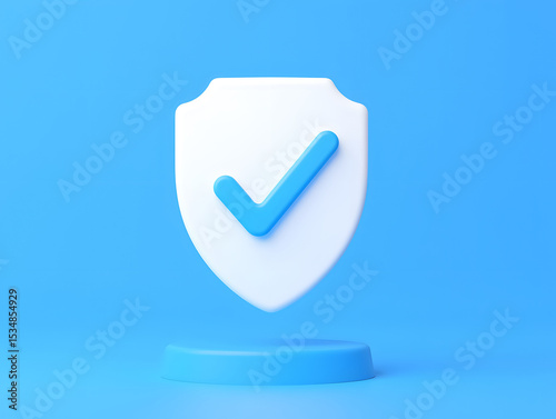 3D Technology Shield icon Cybersecurity Data protection Business context
