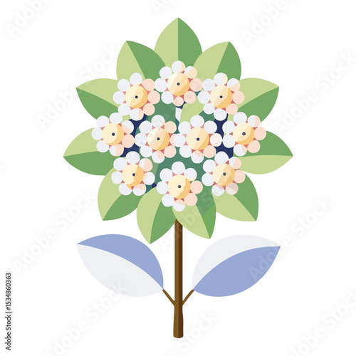  a litchi tree flower icon with small white crust