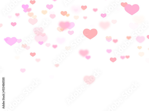 hearts bokeh splashing transparent background