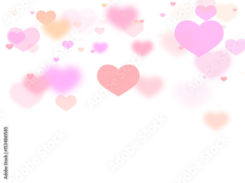 hearts bokeh splashing transparent background