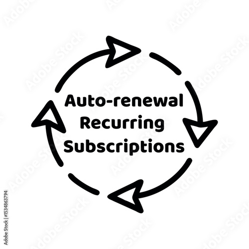 Auto renewal recurring subscriptions cycle icon