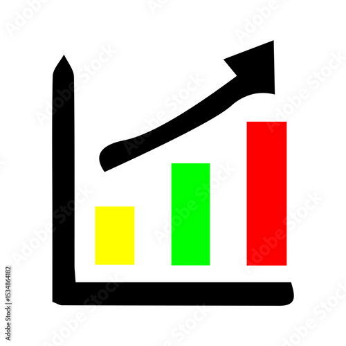 business graph with arrow