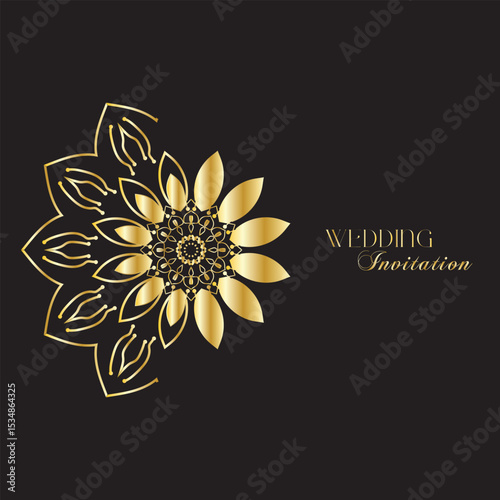 The Gold Mandala Wedding Iinvitation Card