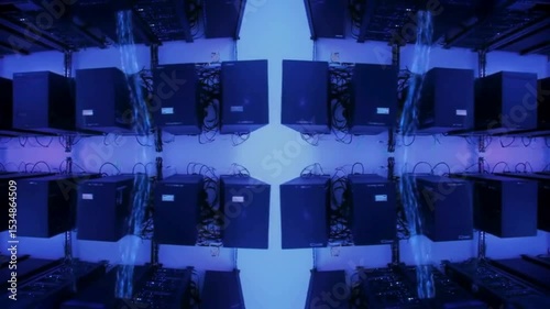 Abstract blue background with glowing fiber optics, illustrating global digital network and communication technology