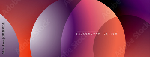 Abstract gradient shapes overlap. Vibrant purple, pink, orange hues blend smoothly. Modern design element for backgrounds, banners.