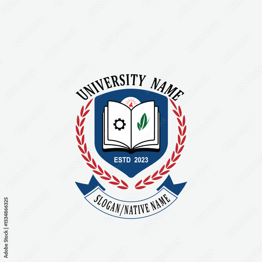 Fototapeta premium 3071 educational logo school college university learning institute book academy organization