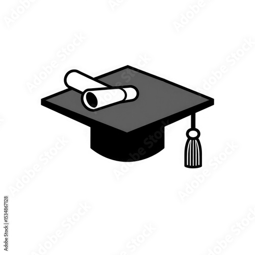 black graduation cap PNG and JPEG with transparent background	