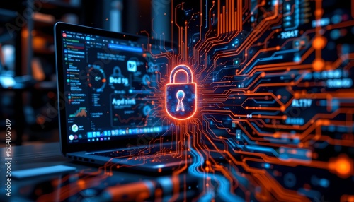 Cybersecurity measures to protect digital data online infographic virtual environment close-up view technology concepts