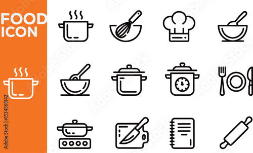 food and drinks icon set