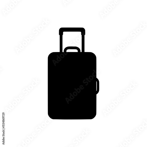 Suitcase for travel silhoutte vector on white background
