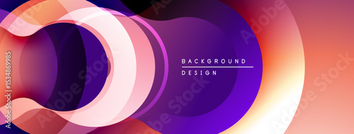 Abstract layers create flowing, colorful design. Gradient shades blend, forming dynamic visual effect. Modern, smooth composition.