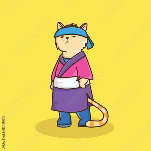 cat wit samurai outfit