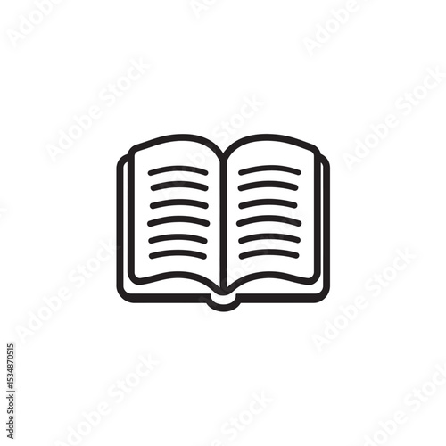 Open Book Icon Symbol for Reading, Knowledge, Education, and Literature