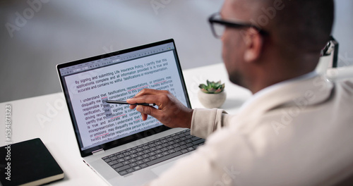Professional Editor Corrects Mistakes In Script, Document photo